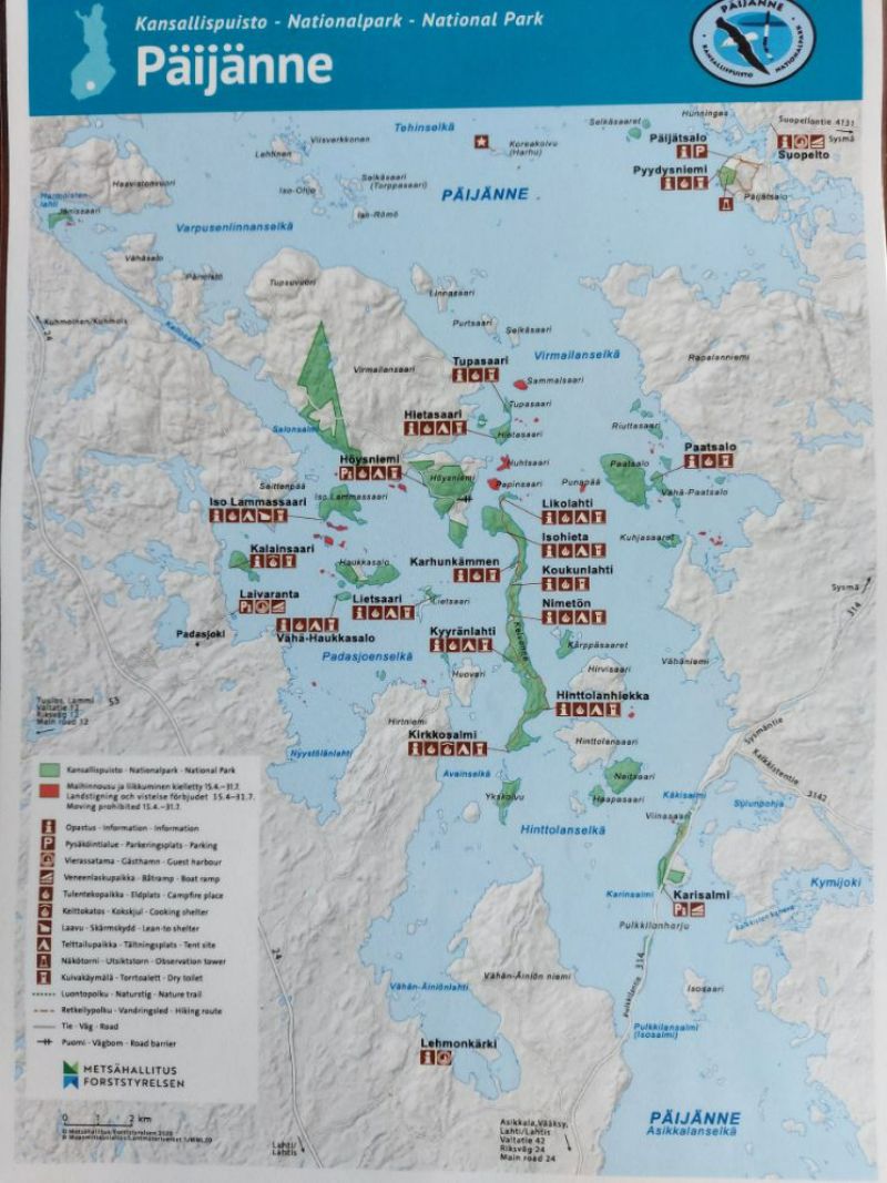 Kansallispuisto Päijänne kartta